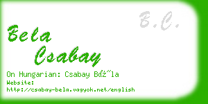 bela csabay business card